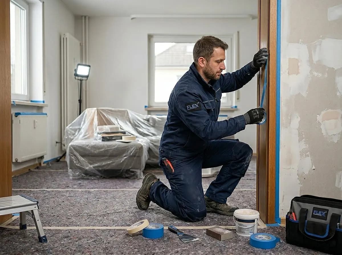 FLEX Handwerker bei Renovierungs- und Sanierungsarbeiten in Bruchsal
